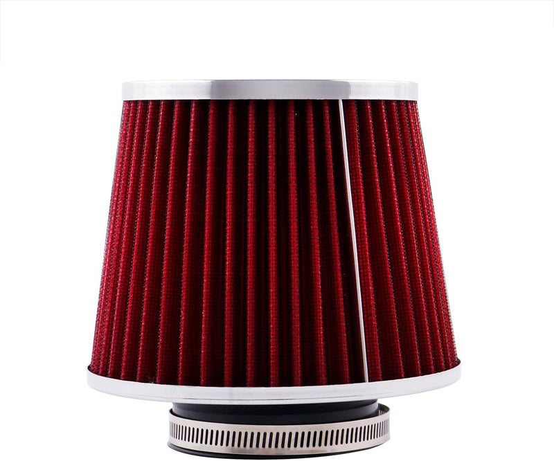 ASYXPCRH ID3.5" High Flow Inlet Cold Air Intake Cone Air Filter Replacement Clamp-On Round Tapered Lower intake air temperature - Image 1